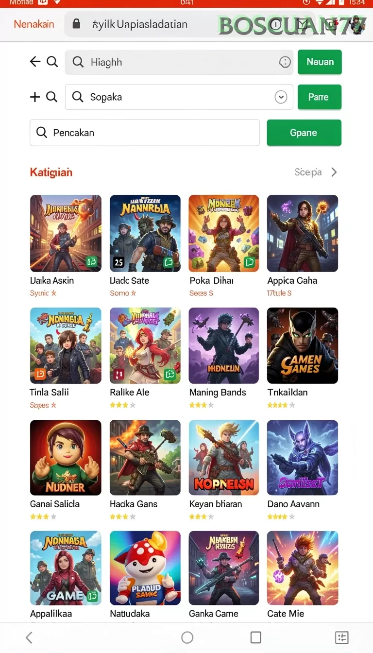 Cuplikan layar 8QR — menu navigasi